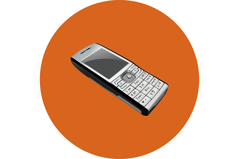 Illustration of a (now retro) cell phone.