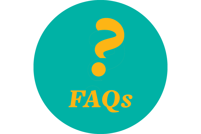 Illustration of a question mark and FAQ under.