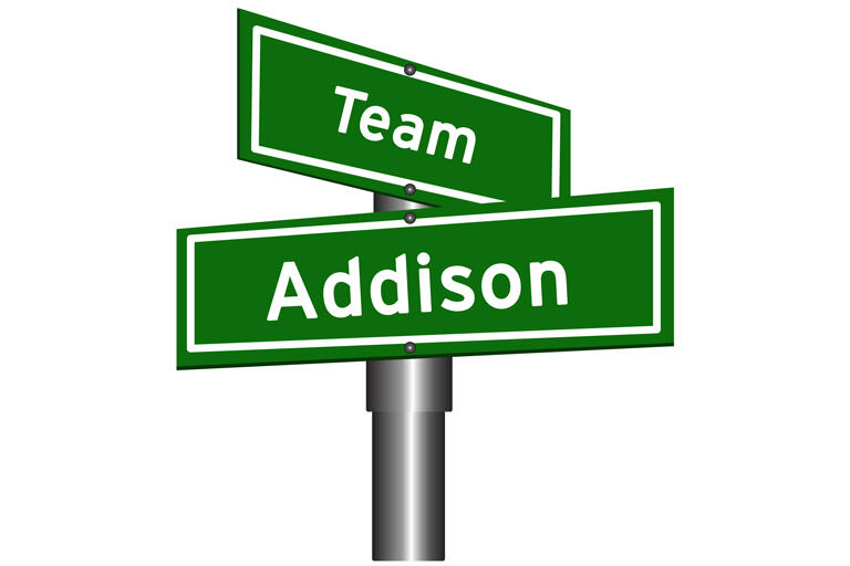 Team Addison signpost
