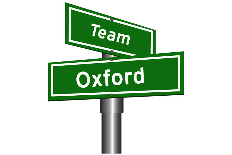 Team Oxford signpost