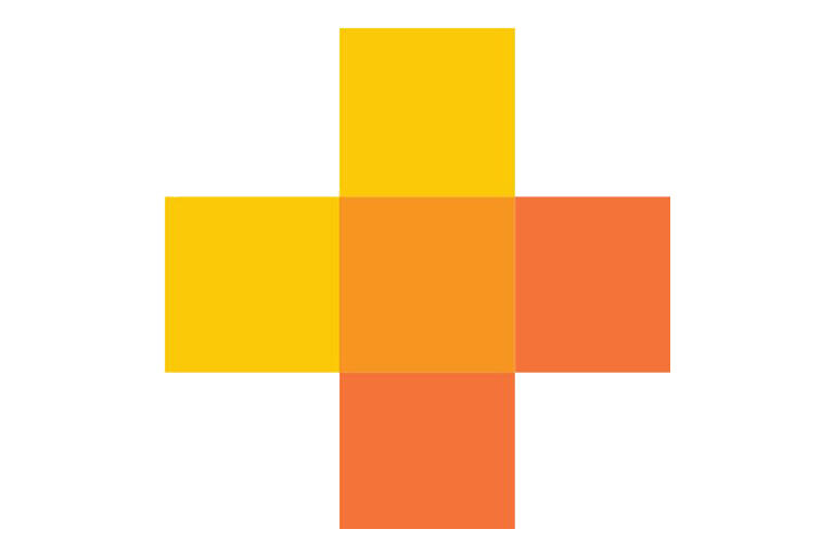 UC Plus logo of an orange cross