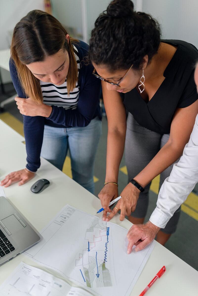 Student Assistants Working in Office