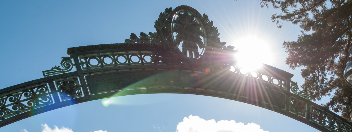Sather Gate shines above