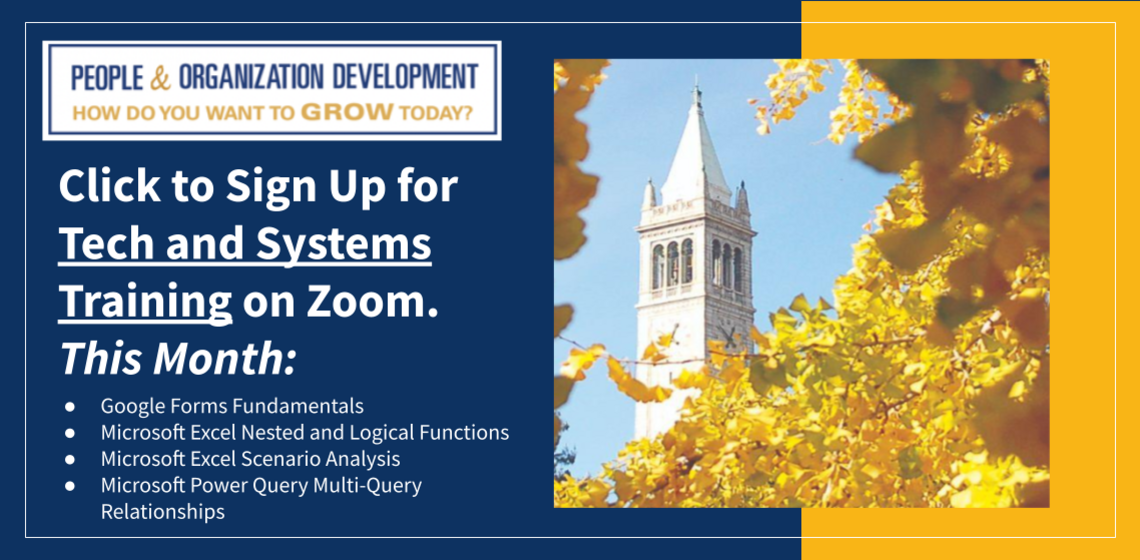 Tech and systems training in May: Google Forms, Excel, Power Query
